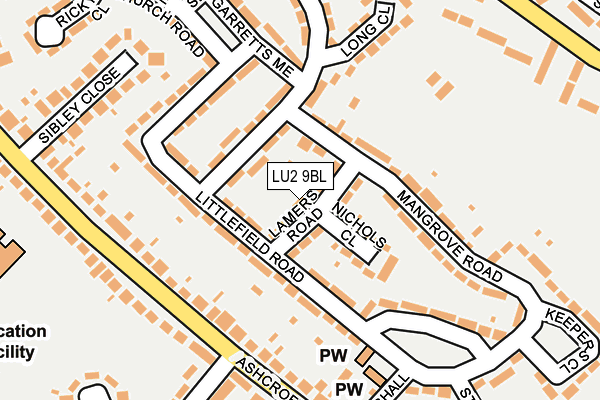 LU2 9BL map - OS OpenMap – Local (Ordnance Survey)