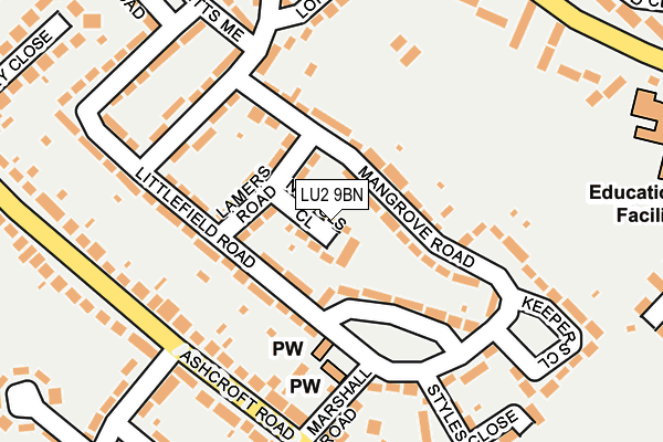 LU2 9BN map - OS OpenMap – Local (Ordnance Survey)