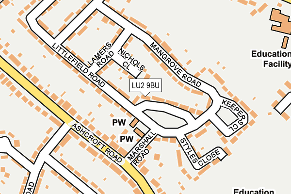 LU2 9BU map - OS OpenMap – Local (Ordnance Survey)