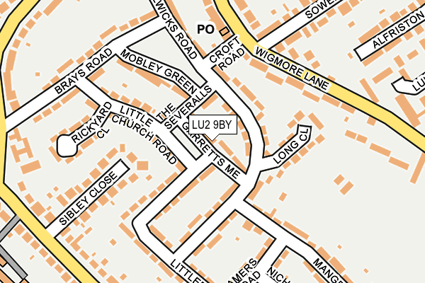 LU2 9BY map - OS OpenMap – Local (Ordnance Survey)