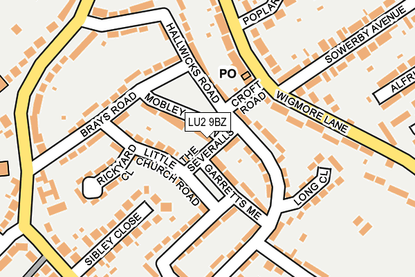 LU2 9BZ map - OS OpenMap – Local (Ordnance Survey)