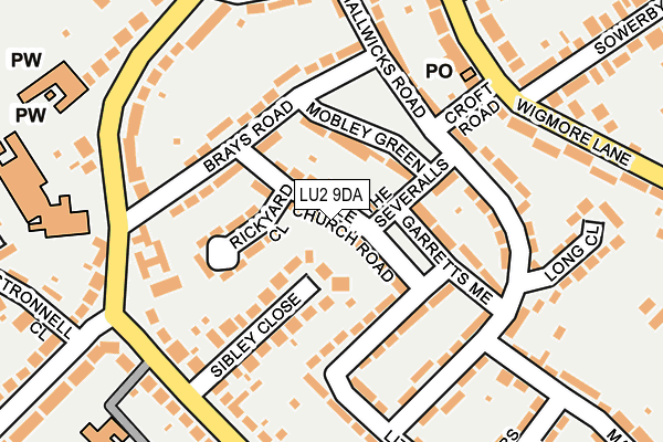 LU2 9DA map - OS OpenMap – Local (Ordnance Survey)