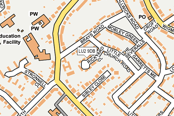 LU2 9DB map - OS OpenMap – Local (Ordnance Survey)