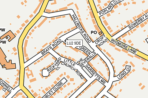 LU2 9DE map - OS OpenMap – Local (Ordnance Survey)