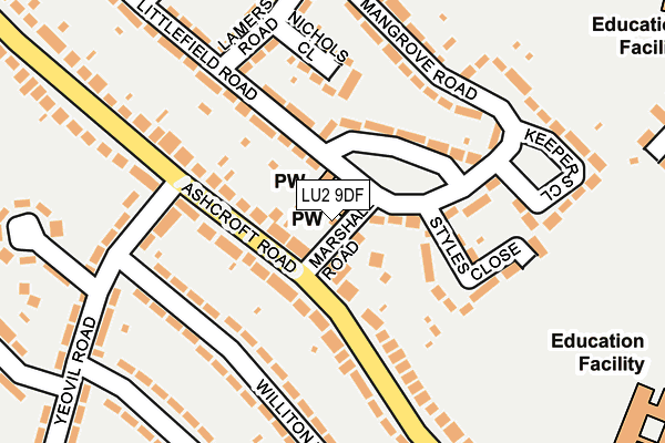 LU2 9DF map - OS OpenMap – Local (Ordnance Survey)
