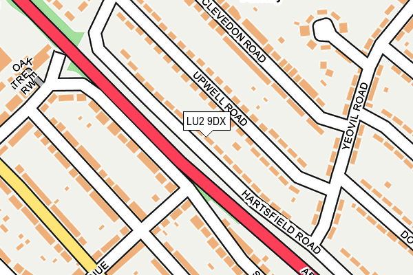 LU2 9DX map - OS OpenMap – Local (Ordnance Survey)