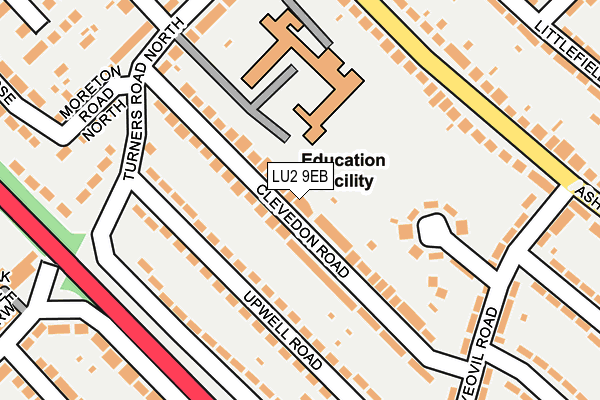 LU2 9EB map - OS OpenMap – Local (Ordnance Survey)