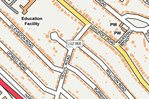 LU2 9EE map - OS OpenMap – Local (Ordnance Survey)