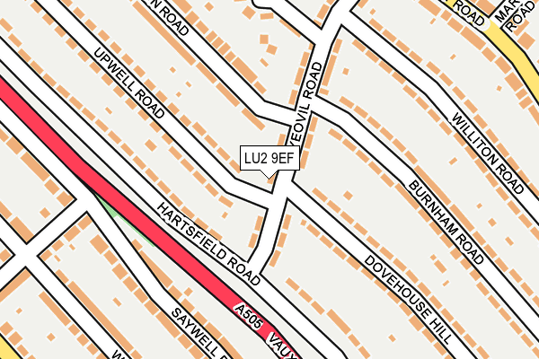LU2 9EF map - OS OpenMap – Local (Ordnance Survey)