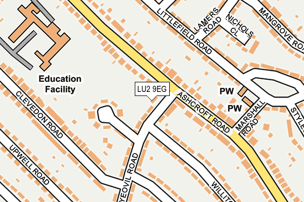 LU2 9EG map - OS OpenMap – Local (Ordnance Survey)