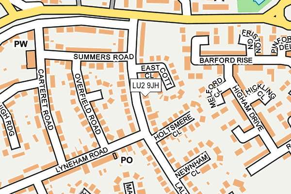 LU2 9JH map - OS OpenMap – Local (Ordnance Survey)