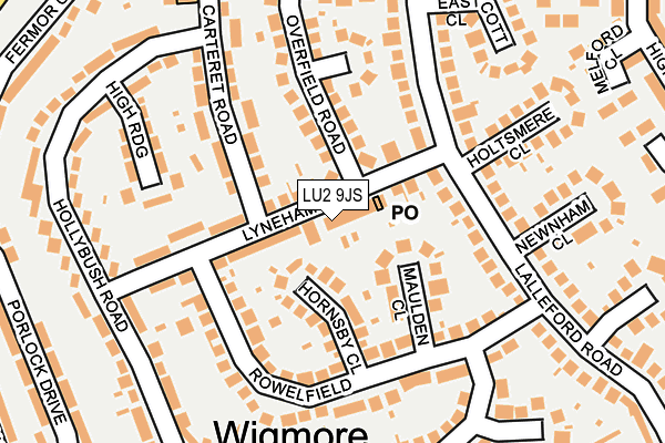 LU2 9JS map - OS OpenMap – Local (Ordnance Survey)