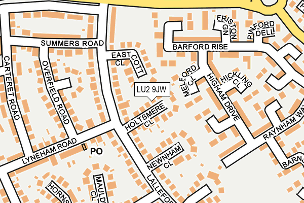 LU2 9JW map - OS OpenMap – Local (Ordnance Survey)