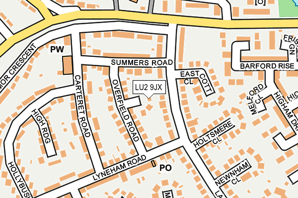 LU2 9JX map - OS OpenMap – Local (Ordnance Survey)