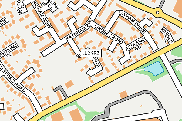 LU2 9RZ map - OS OpenMap – Local (Ordnance Survey)