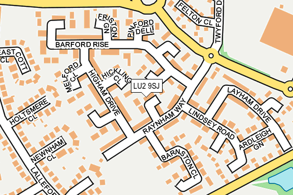 LU2 9SJ map - OS OpenMap – Local (Ordnance Survey)