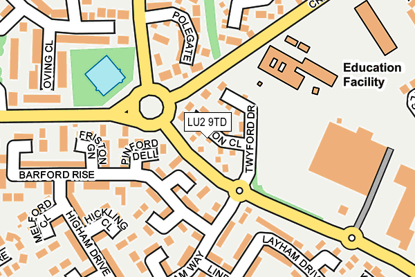 LU2 9TD map - OS OpenMap – Local (Ordnance Survey)