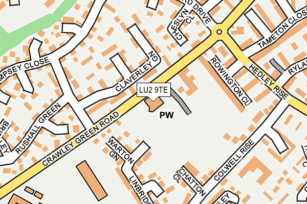 LU2 9TE map - OS OpenMap – Local (Ordnance Survey)