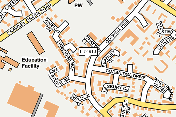 LU2 9TJ map - OS OpenMap – Local (Ordnance Survey)