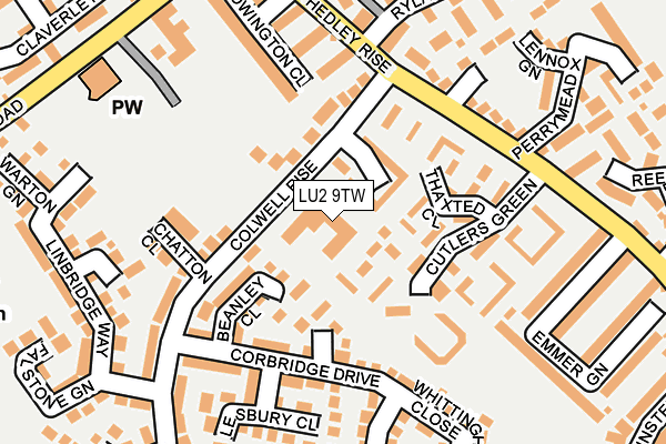 LU2 9TW map - OS OpenMap – Local (Ordnance Survey)