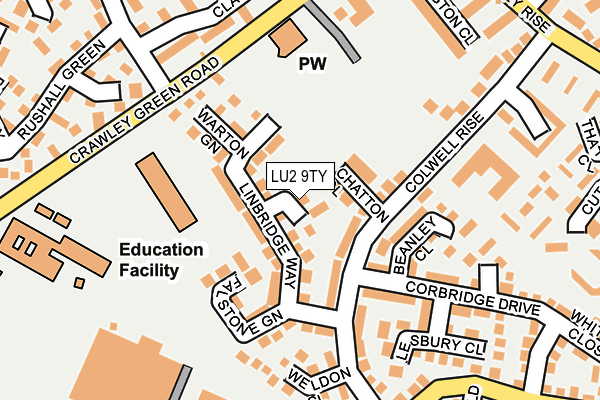 LU2 9TY map - OS OpenMap – Local (Ordnance Survey)