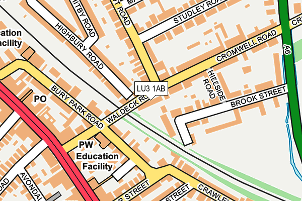 LU3 1AB map - OS OpenMap – Local (Ordnance Survey)
