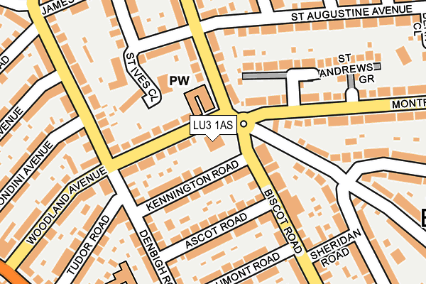 LU3 1AS map - OS OpenMap – Local (Ordnance Survey)