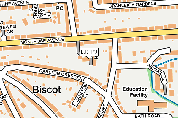 LU3 1FJ map - OS OpenMap – Local (Ordnance Survey)