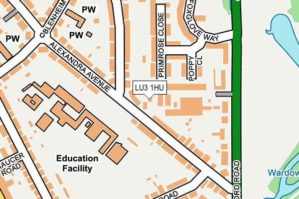 LU3 1HU map - OS OpenMap – Local (Ordnance Survey)