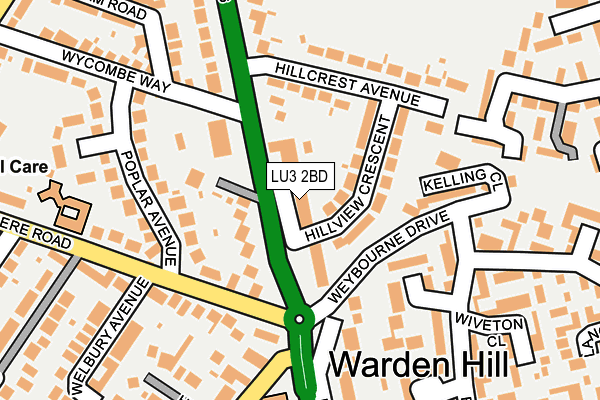LU3 2BD map - OS OpenMap – Local (Ordnance Survey)