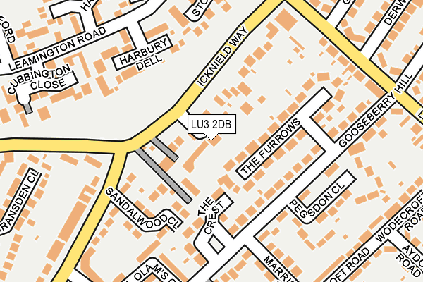 LU3 2DB map - OS OpenMap – Local (Ordnance Survey)
