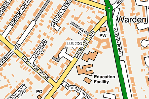 LU3 2DG map - OS OpenMap – Local (Ordnance Survey)