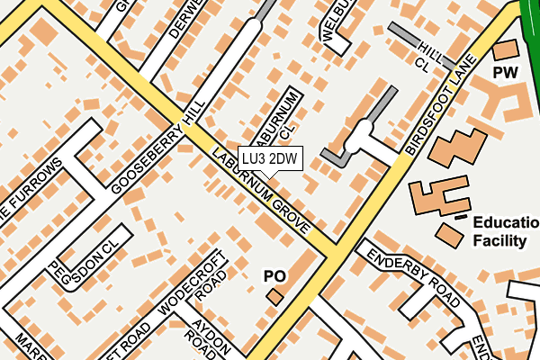 LU3 2DW map - OS OpenMap – Local (Ordnance Survey)