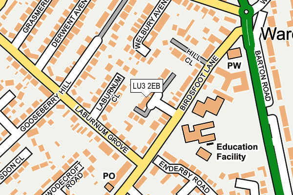 LU3 2EB map - OS OpenMap – Local (Ordnance Survey)