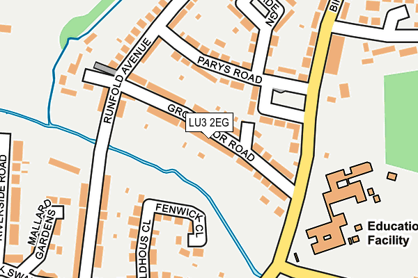LU3 2EG map - OS OpenMap – Local (Ordnance Survey)