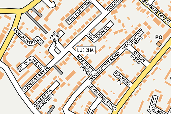 LU3 2HA map - OS OpenMap – Local (Ordnance Survey)