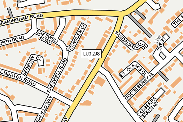 LU3 2JS map - OS OpenMap – Local (Ordnance Survey)