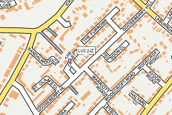 LU3 2JZ map - OS OpenMap – Local (Ordnance Survey)