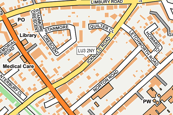 LU3 2NY map - OS OpenMap – Local (Ordnance Survey)