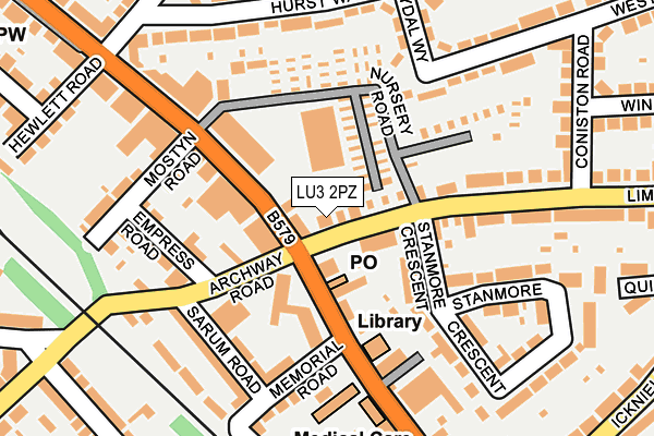 LU3 2PZ map - OS OpenMap – Local (Ordnance Survey)