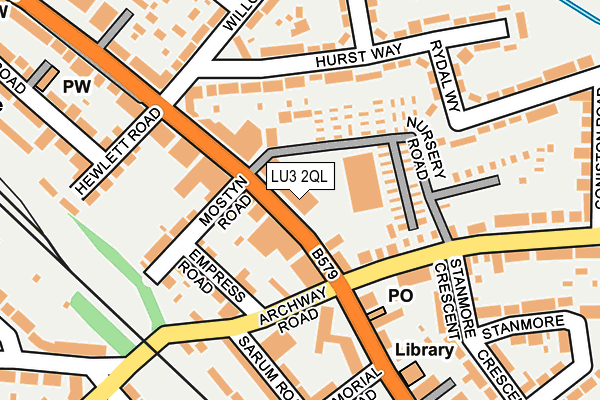 LU3 2QL map - OS OpenMap – Local (Ordnance Survey)
