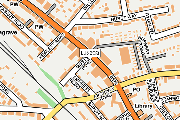 LU3 2QQ map - OS OpenMap – Local (Ordnance Survey)