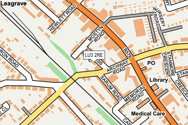 LU3 2RE map - OS OpenMap – Local (Ordnance Survey)