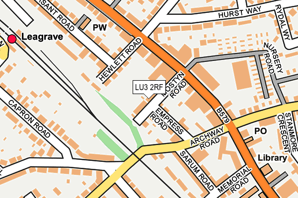 LU3 2RF map - OS OpenMap – Local (Ordnance Survey)