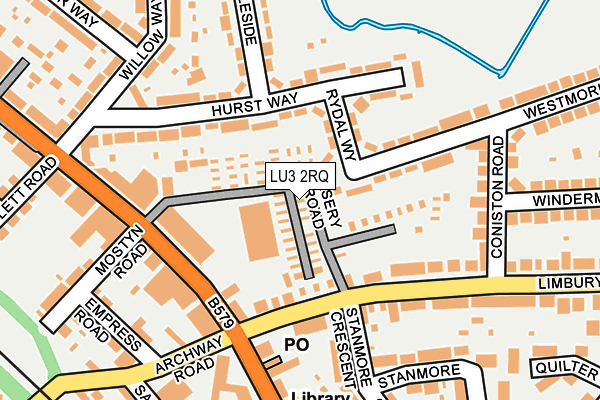 LU3 2RQ map - OS OpenMap – Local (Ordnance Survey)