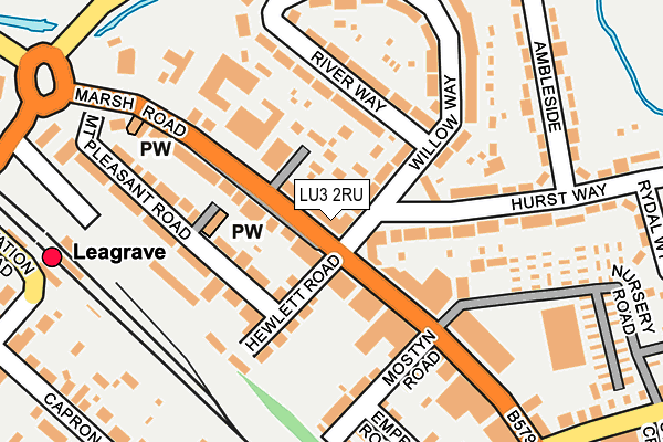 LU3 2RU map - OS OpenMap – Local (Ordnance Survey)