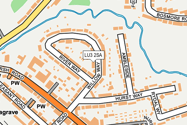 LU3 2SA map - OS OpenMap – Local (Ordnance Survey)