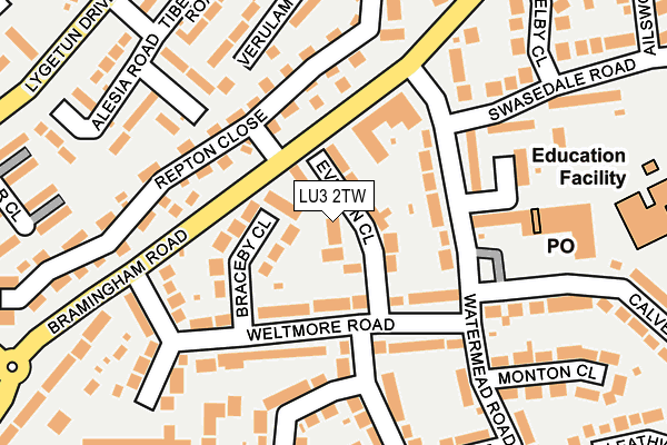 LU3 2TW map - OS OpenMap – Local (Ordnance Survey)