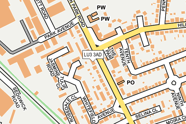 LU3 3AD map - OS OpenMap – Local (Ordnance Survey)