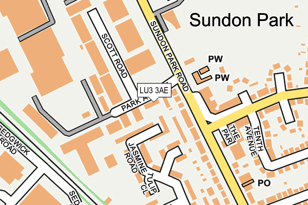 LU3 3AE map - OS OpenMap – Local (Ordnance Survey)